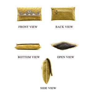 Stone Moti Work Velvet Women Clutch - myStore20202019