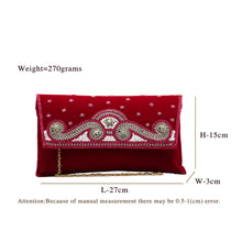 Load image into Gallery viewer, Stone Moti Work Velvet Women Clutch - myStore20202019
