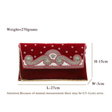 Load image into Gallery viewer, Stone Moti Work Velvet Women Clutch - myStore20202019
