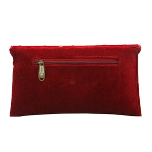 Stone Moti Work Velvet Women Clutch - myStore20202019