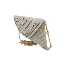 Load image into Gallery viewer, Stone Envelope Handwork Half Flap Bridal Clutch - myStore20202019
