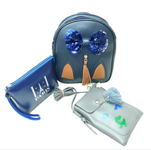 Three Piece Backpack Pouch Mobile Cover Combo - myStore20202019