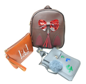 Three Piece Backpack Pouch Mobile Cover Combo - myStore20202019