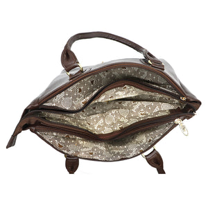 Three Zip CutWork Women Hand Bag - myStore20202019