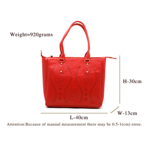 Three Zip CutWork Women Hand Bag - myStore20202019