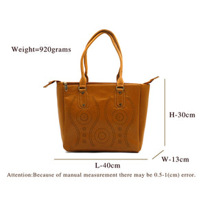 Three Zip CutWork Women Hand Bag - myStore20202019