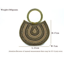 Load image into Gallery viewer, Two In One Bangle Handle Double Layer Moti Work Bridal Ladies Clutch - myStore20202019
