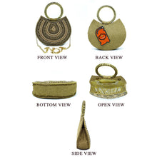 Load image into Gallery viewer, Two In One Bangle Handle Double Layer Moti Work Bridal Ladies Clutch - myStore20202019
