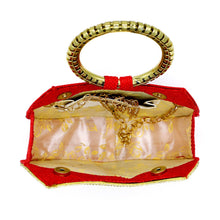 Load image into Gallery viewer, Two In One Bangle Handle Double Layer Moti Work Bridal Ladies Clutch - myStore20202019
