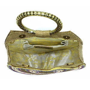 Two In One Bangle Handle Four Layer Moti Work Bridal Ladies Clutch - myStore20202019