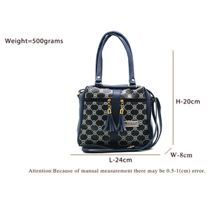 Two In One Circle Printed Double Zip Front Tag Women Sling Bag - myStore20202019