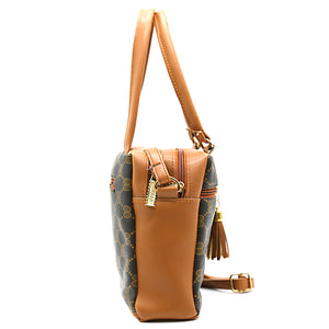 Two In One Circle Printed Double Zip Front Tag Women Sling Bag - myStore20202019
