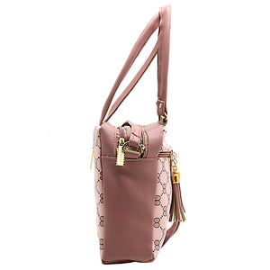 Two In One Circle Printed Double Zip Front Tag Women Sling Bag - myStore20202019
