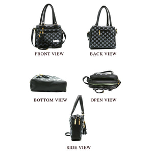 Two In One Circle Printed Double Zip Front Women Sling Bag - myStore20202019