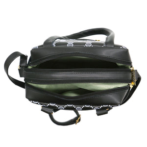 Two In One Circle Printed Double Zip Front Women Sling Bag - myStore20202019