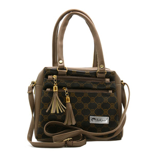 Two In One Circle Printed Double Zip Front Women Sling Bag - myStore20202019