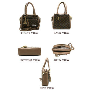 Two In One Circle Printed Double Zip Front Women Sling Bag - myStore20202019