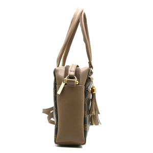 Two In One Circle Printed Double Zip Front Women Sling Bag - myStore20202019