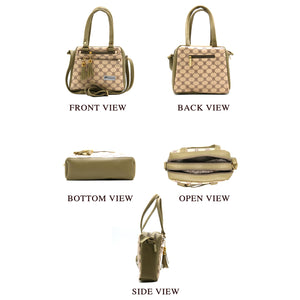 Two In One Circle Printed Double Zip Front Women Sling Bag - myStore20202019