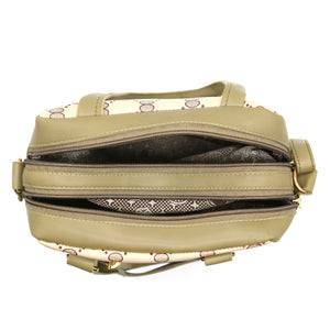 Two In One Circle Printed Double Zip Front Women Sling Bag - myStore20202019
