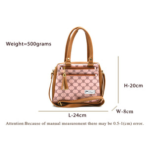 Two In One Circle Printed Double Zip Front Women Sling Bag - myStore20202019