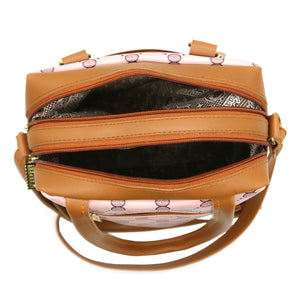 Two In One Circle Printed Double Zip Front Women Sling Bag - myStore20202019