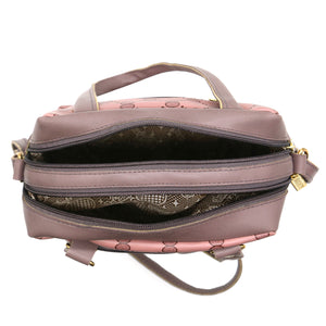 Two In One Circle Printed Double Zip Front Women Sling Bag - myStore20202019