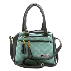 Two In One Circle Printed Double Zip Front Women Sling Bag - myStore20202019