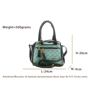 Two In One Circle Printed Double Zip Front Women Sling Bag - myStore20202019