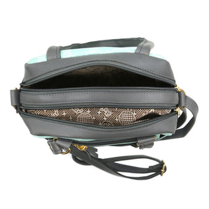Two In One Circle Printed Double Zip Front Women Sling Bag - myStore20202019
