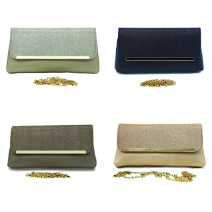 Two In One Designer Frame Flap Shimmer Clutch - myStore20202019