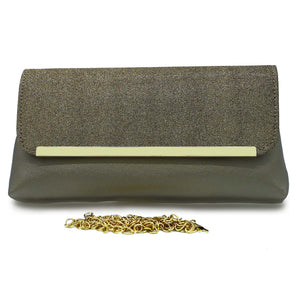 Two In One Designer Frame Flap Shimmer Clutch - myStore20202019