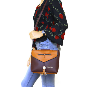 Two In One Double Handle Zip Pattern Women Sling - myStore20202019