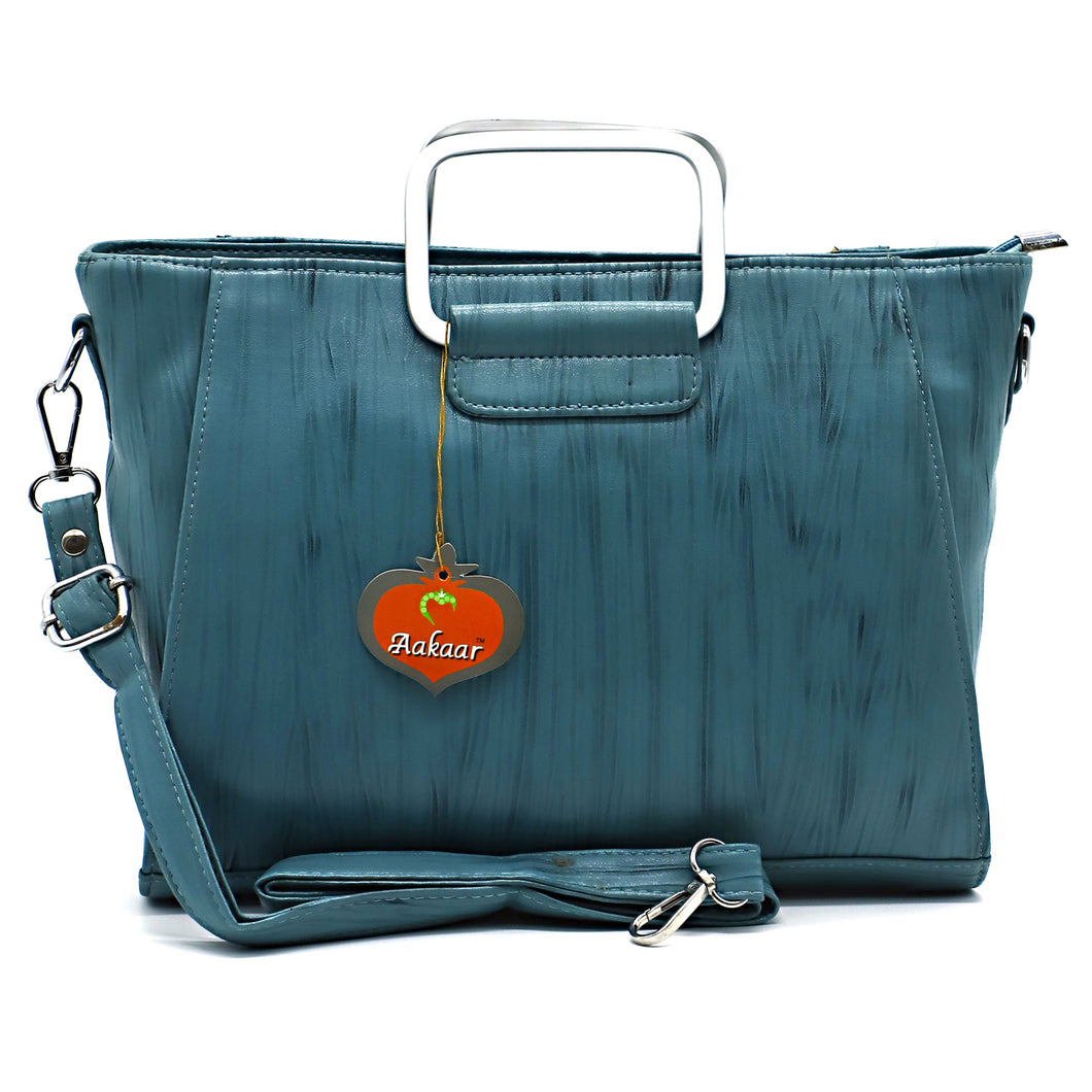 Two In One Double Silver Handle Ladies HandBag - myStore20202019