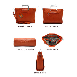 Two In One Double Silver Handle Ladies HandBag - myStore20202019