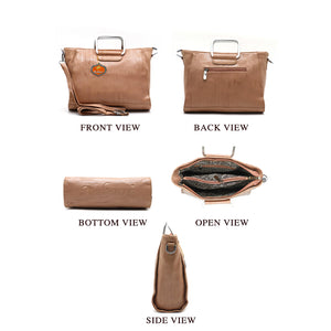Two In One Double Silver Handle Ladies HandBag - myStore20202019