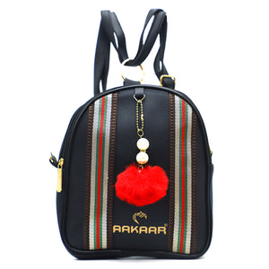 Two In One Double Stripe Double Zip Girls BackPack - myStore20202019
