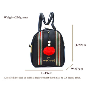 Two In One Double Stripe Double Zip Girls BackPack - myStore20202019