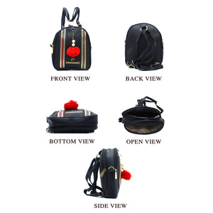 Two In One Double Stripe Double Zip Girls BackPack - myStore20202019