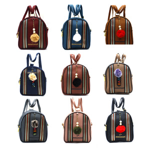Two In One Double Stripe Double Zip Girls BackPack - myStore20202019