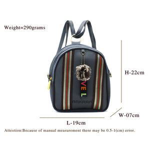 Two In One Double Stripe Double Zip Girls BackPack - myStore20202019