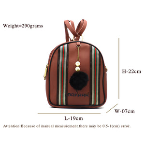 Two In One Double Stripe Double Zip Girls BackPack - myStore20202019