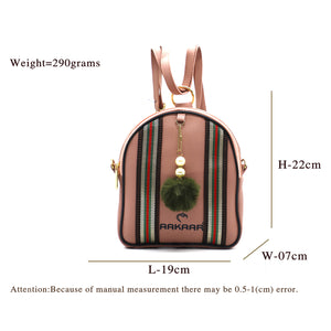 Two In One Double Stripe Double Zip Girls BackPack - myStore20202019