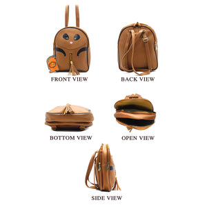 Two In One Double Zip Cartoon Print Girls BackPack - myStore20202019