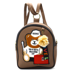 Two In One Double Zip Teddy Bear Print Girls BackPack - myStore20202019