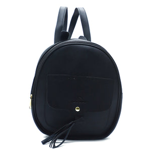 Two In One Flap Pocket Double Zip Plain Girls BackPack - myStore20202019