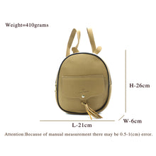 Load image into Gallery viewer, Two In One Flap Pocket Double Zip Plain Girls BackPack - myStore20202019
