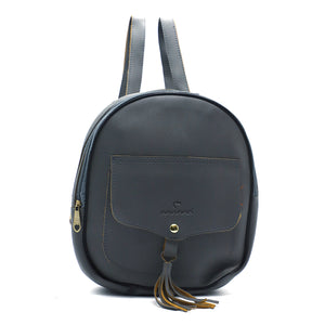 Two In One Flap Pocket Double Zip Plain Girls BackPack - myStore20202019