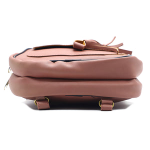 Two In One Flap Pocket Double Zip Plain Girls BackPack - myStore20202019