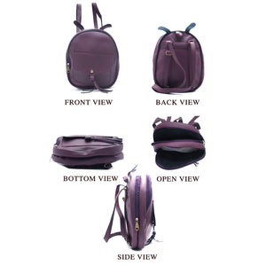 Two In One Flap Pocket Double Zip Plain Girls BackPack - myStore20202019